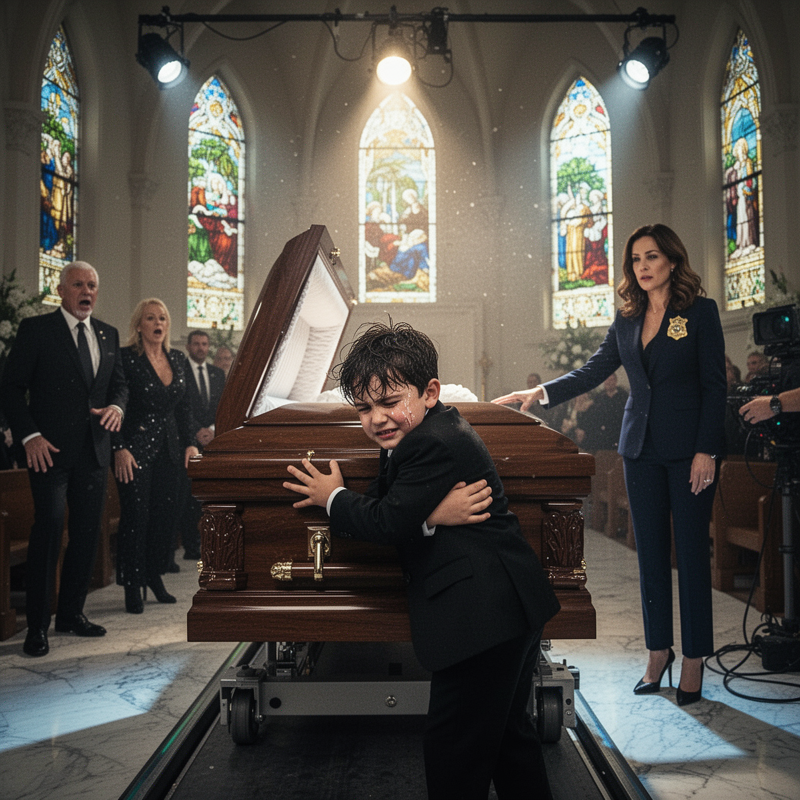 During the lavish cremation service of her billionaire real estate matriarch grandmother in Miami, her seven-year-old youngest grandson suddenly sprinted down the aisle, threw his arms around the c…