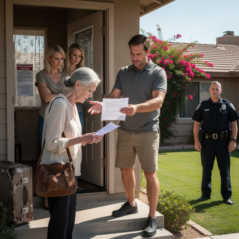 My son kicked me out of the suburban home I had raised him in, and the neighbors watched me leave with a ragged suitcase in hand; none of them suspected what I was hiding in my purse or how much my son would regret his actions just a few months later.