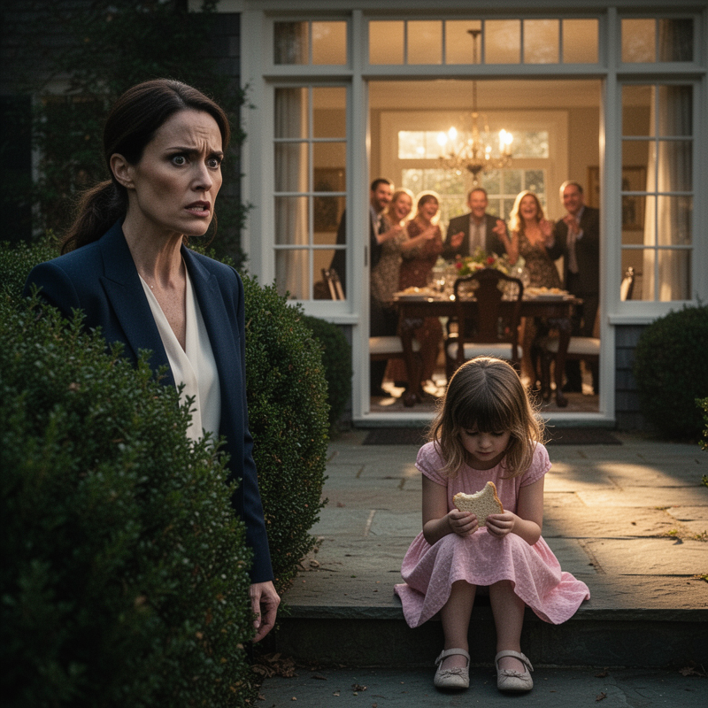 My husband told me, ‘Don’t make a scene,’ after I found our small daughter sitting outside with stale bread, while six adults enjoyed a lavish meal with my money.