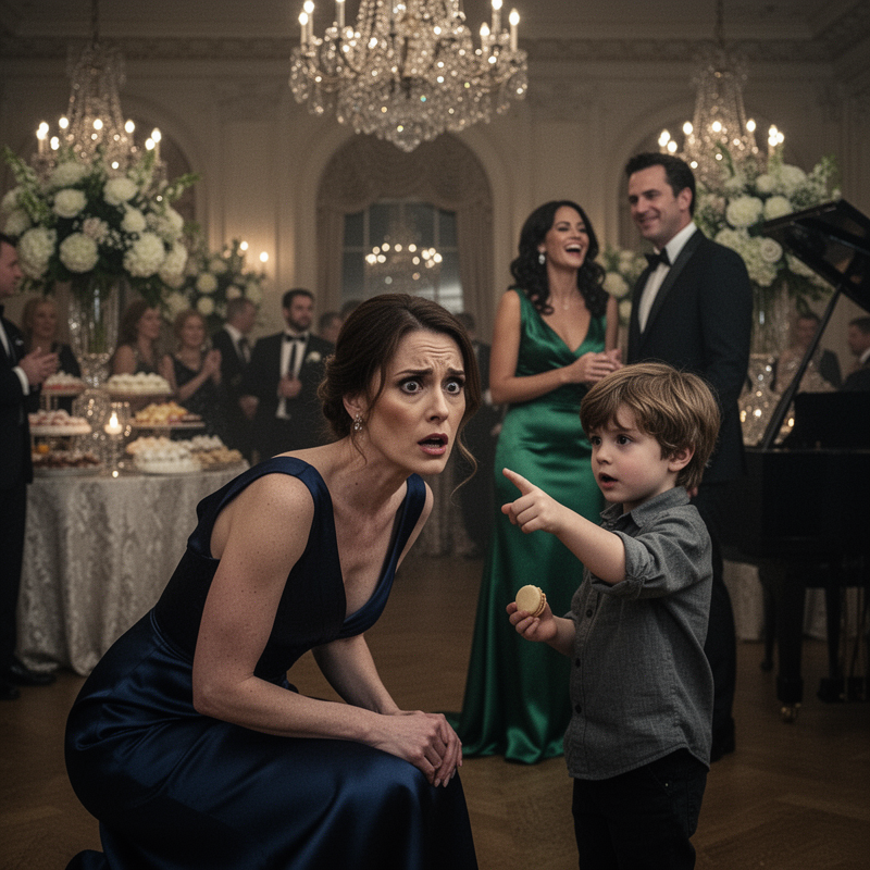At my husband’s birthday party, my son came close, pointed to a guest, and whispered, “Mom… she’s wearing the dress Dad bought for you.” In that instant, I understood my marriage was built on a l…
