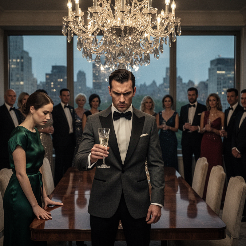 Standing before thirteen affluent guests at his lavish birthday party in a penthouse overlooking Central Park, corporate executive Julian casually bragged about physically abusing his wife, arrogan…